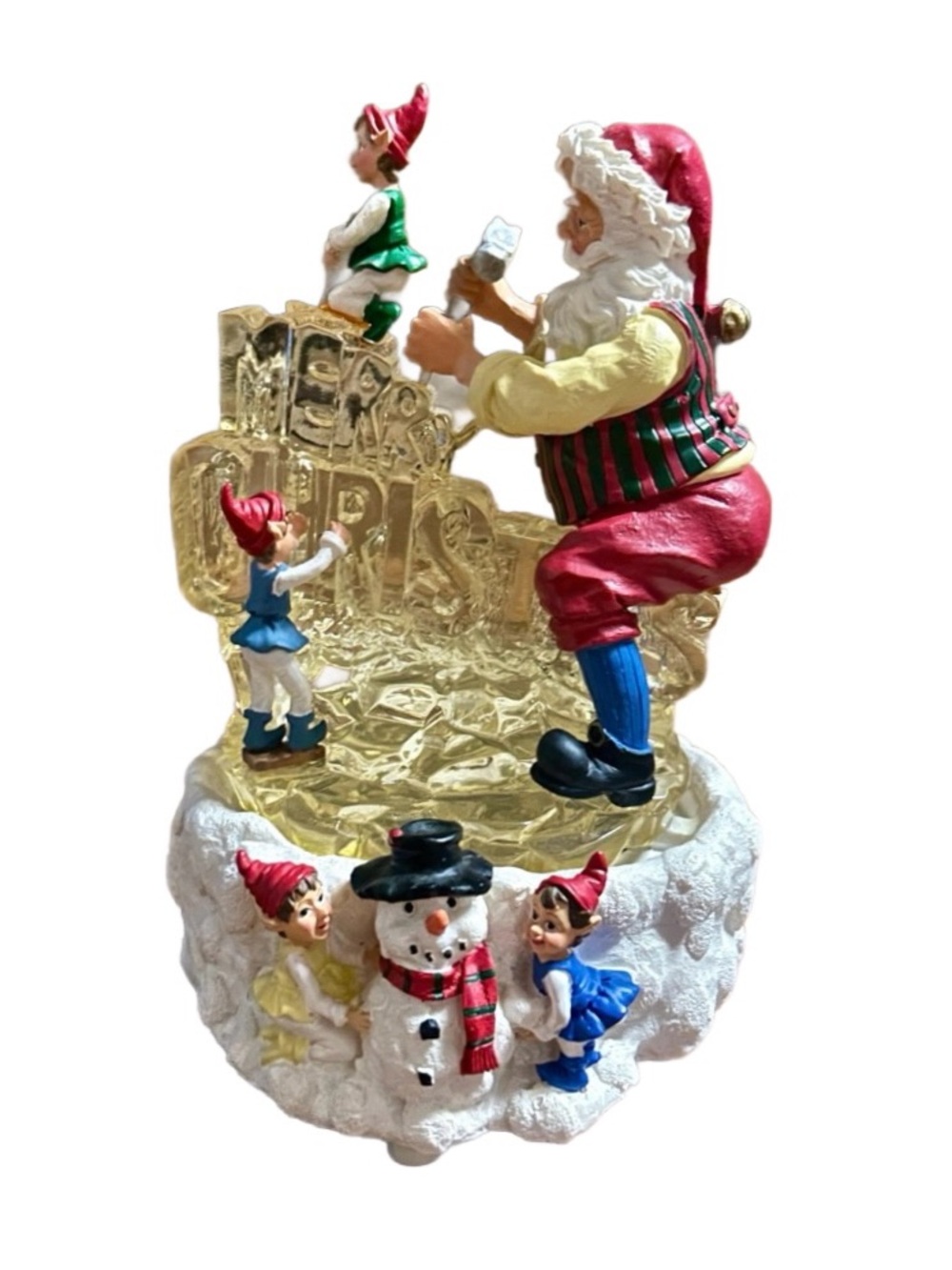 ABC ~Vintage Santa Claus Musical (8 Songs) Lighted Merry Christmas Ice Carving